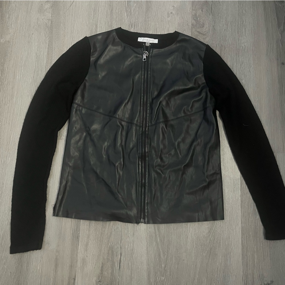 Gianni Milano Sweater Leather zip up Jacket